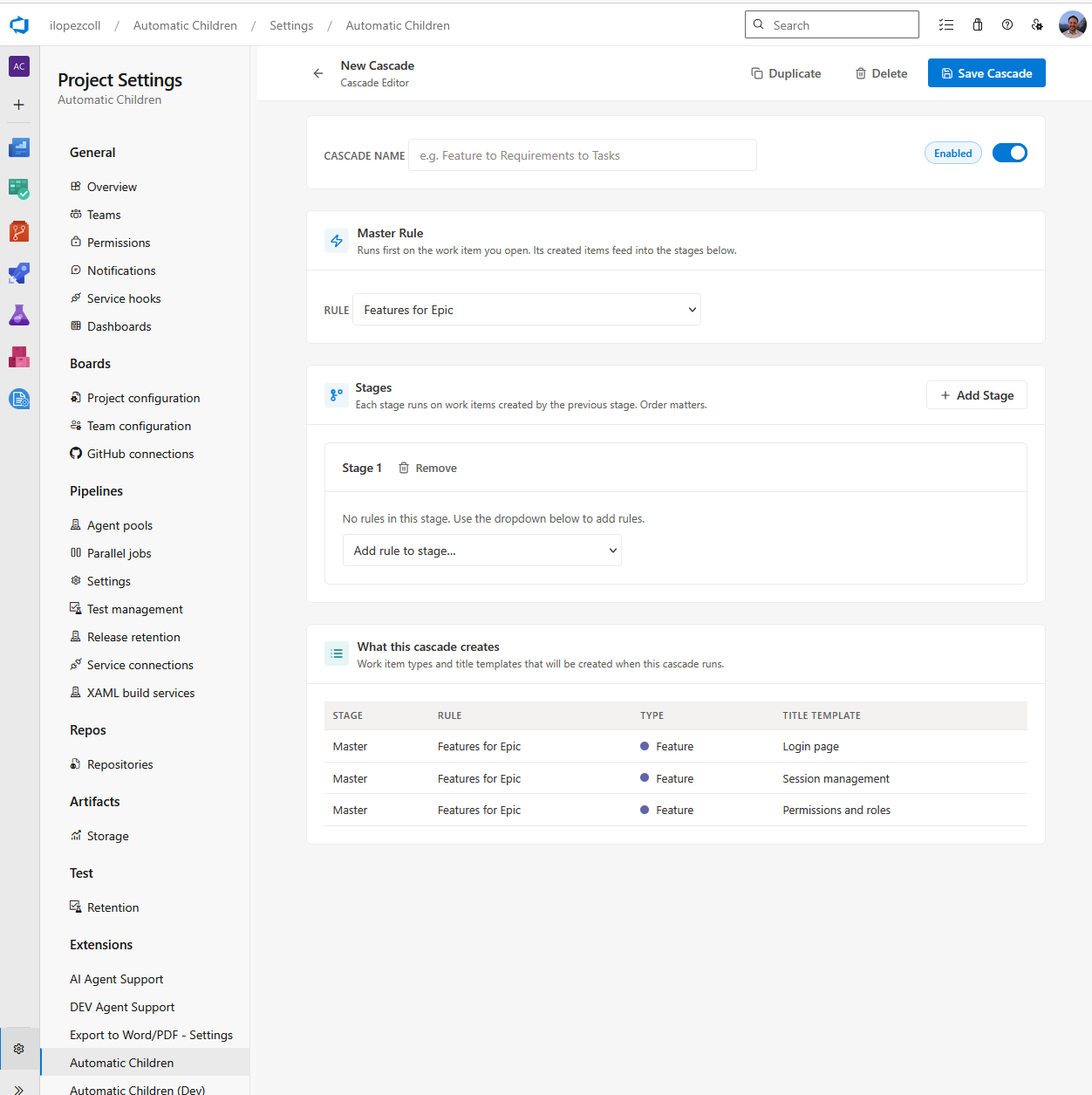 Cascades Editor Screenshot