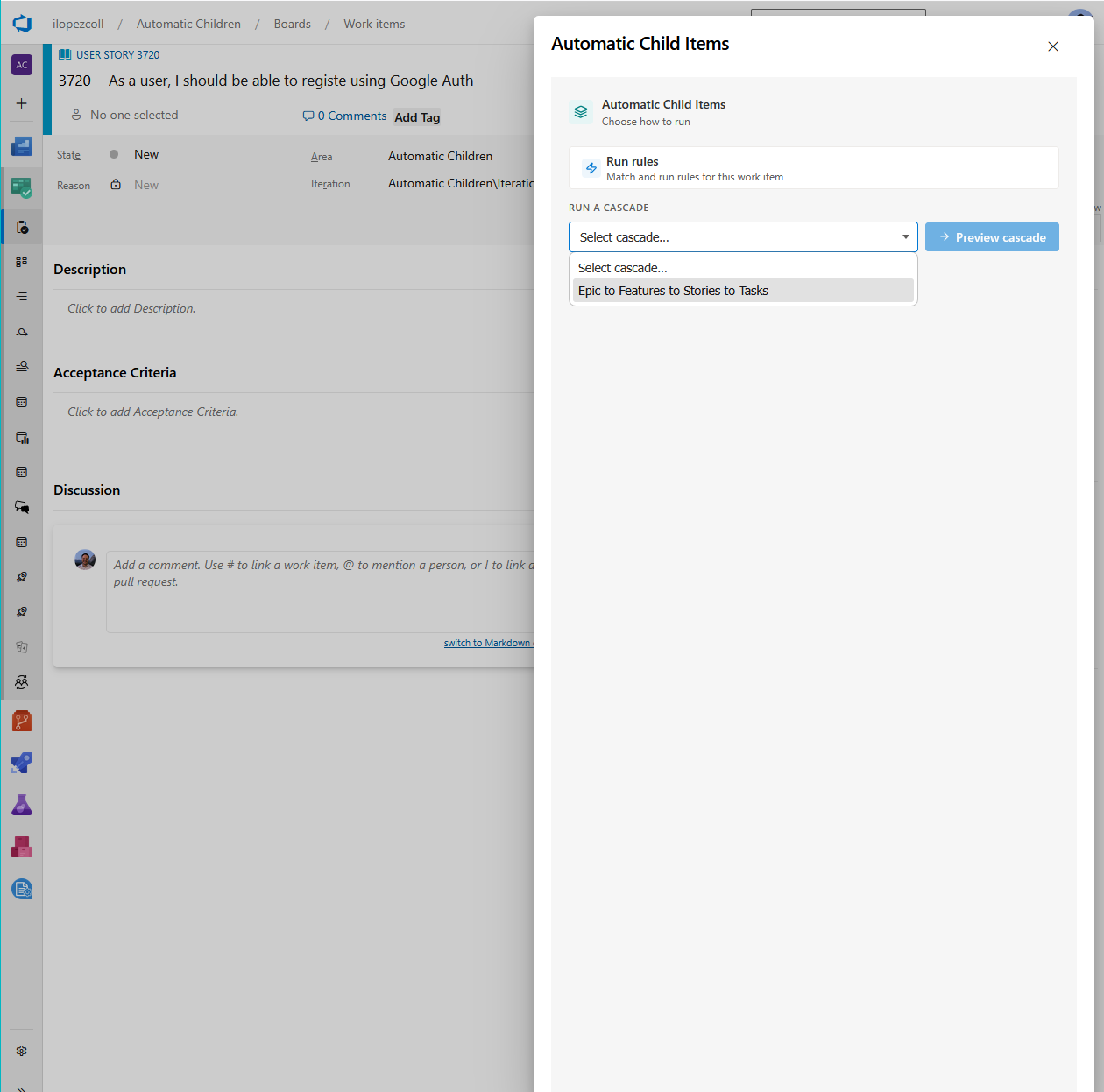 Cascades Running Sidebar Screenshot