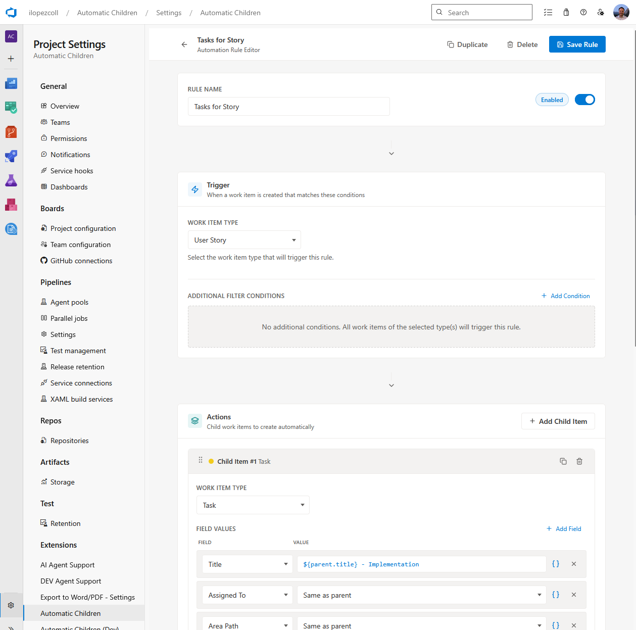 General Rule Editor Screenshot
